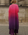 Sunset Ombre Draped Top & Pleated Trouser Co-Ord