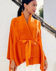 Full pleated Kimono sleeves cardigan top and tie dye print