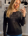 Diamanté Embellished Long Sleeve Top