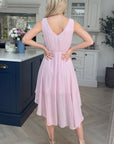 Dip hem Chiffon dress in light purple color