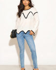 Asymmetric hem fine knitted jumper