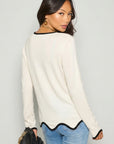 Asymmetric hem fine knitted jumper