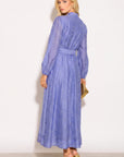 Embellished Button Front Maxi Shirt Dress with Tie Belt