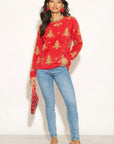 Christmas Tree Red / Cream Fluffy Jumper