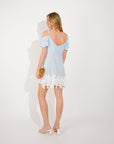 Floral Crochet Lace hem ccold shoulder dress