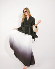 Full pleated Kimono sleeves cardigan top and tie dye print