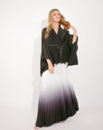 Full pleated Kimono sleeves cardigan top and tie dye print