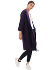 Double-sided wool blend jacket coat (Purple)
