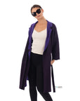 Double-sided wool blend jacket coat (Purple)