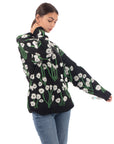 White Multi floral-jacquard wool blend oversized jumper
