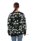 White Multi floral-jacquard wool blend oversized jumper