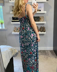 Leopard Print Maxi Dress in Green