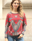 Knitted Aztec Print Jumper
