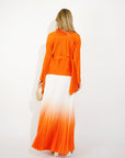 Full pleated Kimono sleeves cardigan top and tie dye print