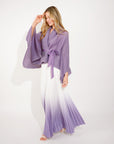 Full pleated Kimono sleeves cardigan top and tie dye print