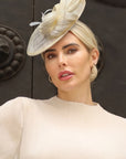 Statement Floral Feather & Loop Mesh Fascinator