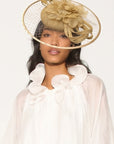 Statement Floral Feather & Loop Mesh Fascinator