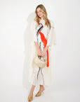 Full Pleated Printed Top And Midi Skirt In White