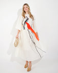 Full Pleated Printed Top And Midi Skirt In White