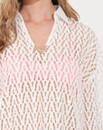 V pattern Lace kaftan dress in White Holiday wear collection