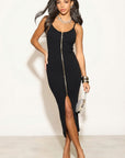 Midnight Edge Zip Front Knit Dress