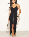 Midnight Edge Zip Front Knit Dress