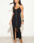 Midnight Edge Zip Front Knit Dress