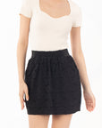Black Floral Lace Skater Skirts