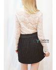 Floral Embroidered Lace Skater Skirts