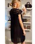 Floral Chain Embellishment Summer Dress in pink