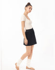 Black Floral Lace Skater Skirts