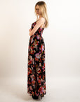 Printed Chiffon Maxi Dress KK6228 (BIG FLORAL PRINT)