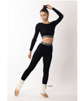 Loungewear Co-ord with Love Logo | Black Crop Top and Leggings
