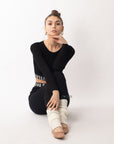 Loungewear Co-ord with Love Logo | Black Crop Top and Leggings