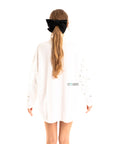 Sequin embellished front and sleeves design jumper dress in white