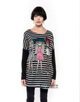 Pretty Girls & Striped Print Batwing Knitted Jumper