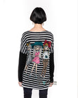 Pretty Girls & Striped Print Batwing Knitted Jumper