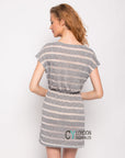 Holiday stripe grey color dress