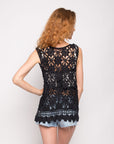 Floral Pattern Crochet Cardigan (73A)