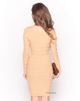 Classic Square check print soft knit off shoulder dress