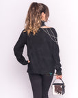 Open shoulder jumper with Chain Detail