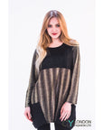 Sliver color print oversize top