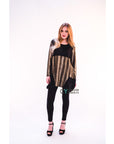 Sliver color print oversize top