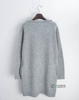 Oversize long jumper with scarf embellished