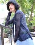 Relax Holiday fine knitted cardigan (Navy)