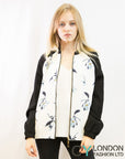 Floral Print Bomber Jacket (White floral)