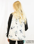 Floral Print Bomber Jacket (White floral)