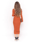 Fine knit crop top and midi skirt co-ords suits