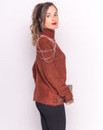 Open shoulder jumper with Chain Detail