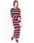 Zig Zag Print crop top and trousers tracksuits